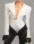 Traje de moda de encaje, mono, blazer para mujer, top de cuerpo con cuello en V, cárdigan ajustado de manga larga, ropa de calle sexy para mujer, monos negros nuevos