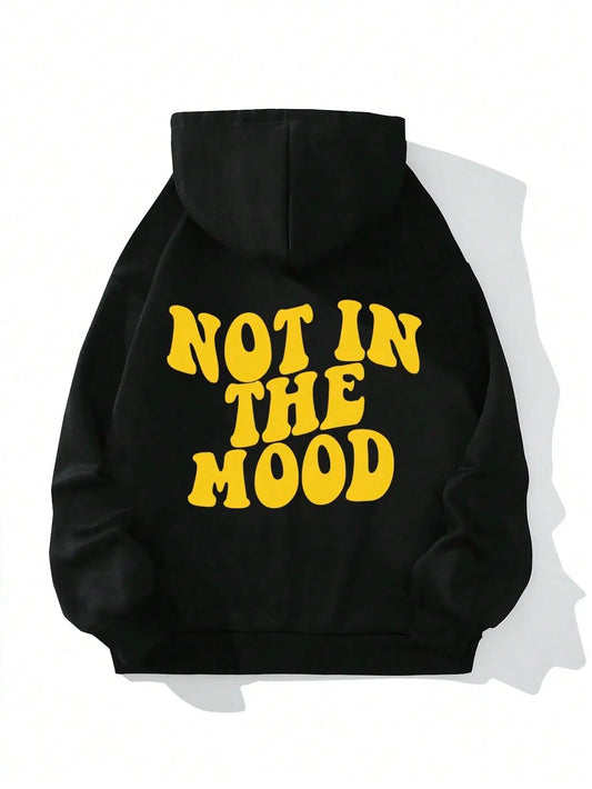 Sudadera con capucha para mujer, con letras y personalidad, holgada y cálida de forro polar, estilo Harajuku urbano, para otoño