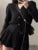 Vintage Female Knit 2 Piece-Set Pleated Skirts Casual Ribbed Cardigan Sweater And Skirt Sets Female Knitwear Outfits