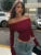 Camisetas con hombros descubiertos para mujer, camisetas clásicas lisas de otoño de manga larga, ajustadas y ajustadas, camisetas urbanas sencillas y salvajes para mujer