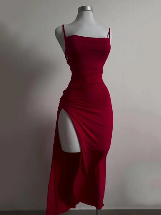 Vestido nuevo y explosivo de verano con tirantes halter de alta sensibilidad y estilo Spice Girl.