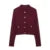 _ Women Skirts 2 Piece Set Burgundy Knitted Lapel Long Sleeve Button Cardigans Pleat High Waist A-line Skirt 2025 Lady Outfits