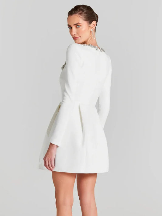 Illyria Long Sleeve Rhinestone A Line Dress