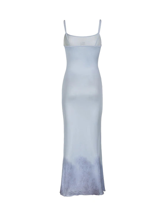 Print Goth Y2K Spaghetti Straps Dress Women Aesthetic Mermaid Summer Dresses