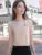 Blusas de gasa estilo primavera-verano para mujer, informales, con cuello asimétrico, manga corta, DF4028