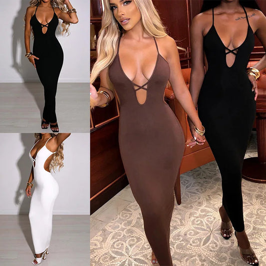 Y2K popular cross-border European and American women’s summer bandage sexy Hip Wrap Dress Black