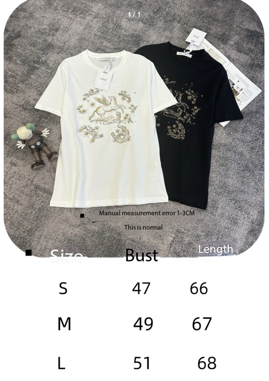 CD SS26 Pegasus Motif T-Shirt Cotton 350855