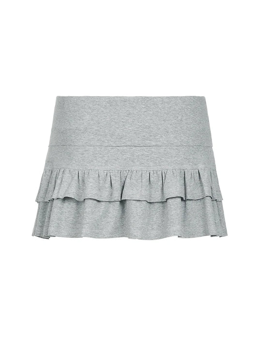 Gray Solid Basic Casual Lining Shorts Skirts Womens Pink Sweet Cute Y2K Streetwear