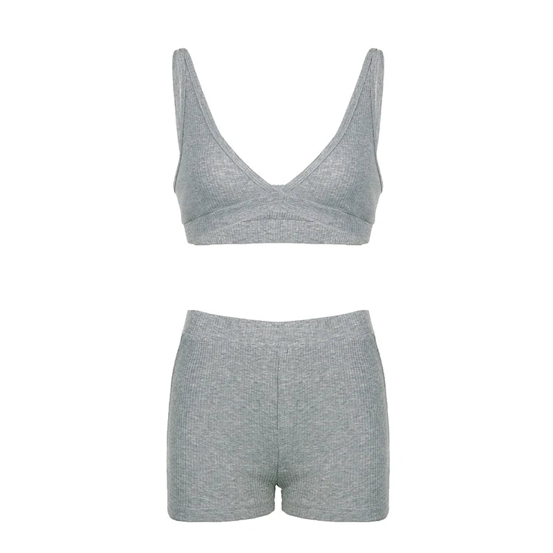 Sporty Style 3 piece Set Cotton Halter + Cotton Short +Cotton Hoodies Women¡¯s Causal Simple Knitter Suits Fashion Classical