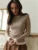 Suéter de punto de otoño para mujer, jersey de retazos acanalados de manga larga, top interior ajustado, ropa de calle, prenda de punto para mujer