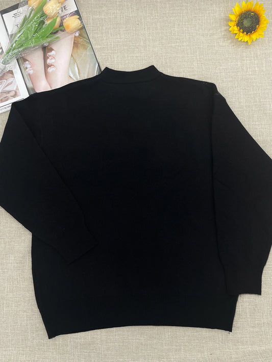 Suéter estilo viajero con temperamento para mujer, otoño e invierno, nuevo, suelto, combinable, con cuello redondo, tejido de punto.