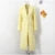 Abrigo largo de lana de moda para mujer, otoño, manga larga, botones, bolsillo falso, amarillo dividido, abrigo elegante de gran tamaño, nuevo en prendas de vestir exteriores