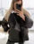 Vintage Women’s Leather Jacket Loose Thick Warm Lapel Single Breasted Long Sleeve Fleece Jacket Fall Winter Street Outwear