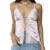 Camisola de encaje de verano para mujer, top beige rosa sin mangas con cuello en V, top ajustado, top corto dulce y sexy a la moda