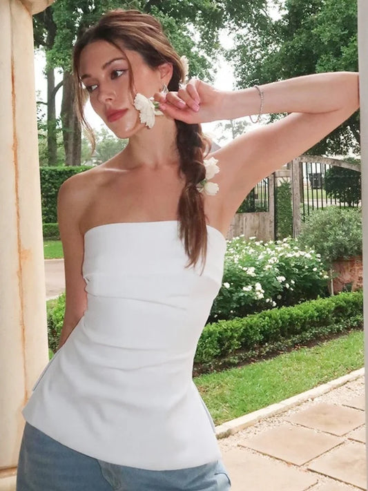 Solid Tube Tops For Women Strapless Bra Turndown Slash Neck Lenceria Femenina Backless Bralette Femme Split Bandeau Top Sexy