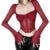 Sexy Crop Tops Women Solid Color Sheer See Through Square Neck Long Sleeve Fishbone Corset T Shirts Ladies Clothing