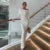 White Skew Collar Long Sleeve Maxi Dress For Women Autumn Winter New Bodycon Elegant Party Dress Female High Waist