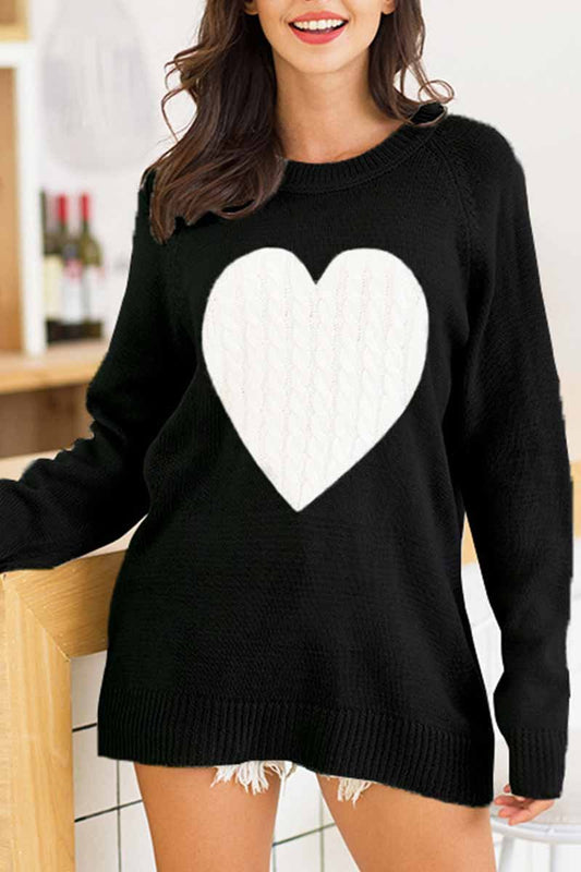 Suéter suelto con forma de corazón (3 colores)