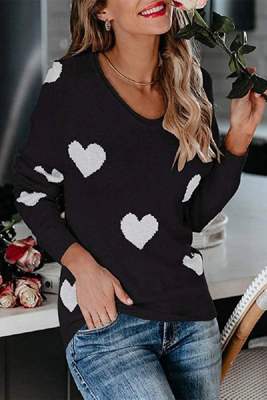 Suéter de punto holgado con cuello en V (5 colores)