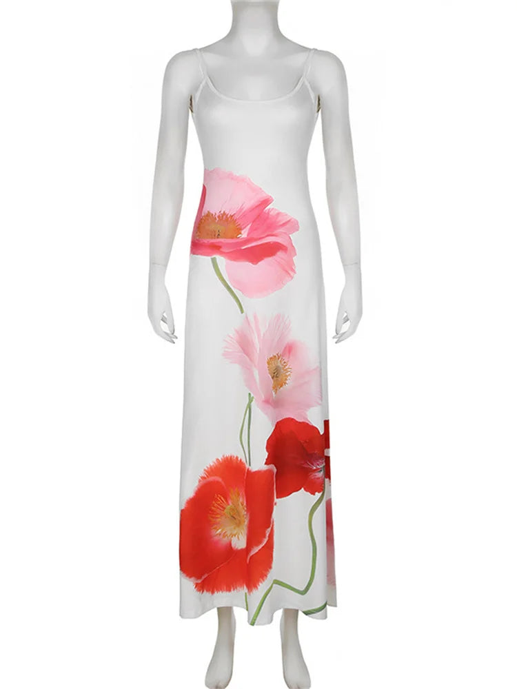 Vestido halter estampado de verano para mujer: vestido largo playero