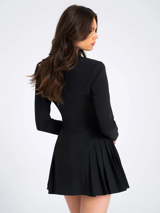 Vestido minivestido sexy con escote en V para mujer, cárdigan de retazos, ropa de moda para ir al trabajo, vestido de fiesta elegante de cintura alta ajustado para mujer
