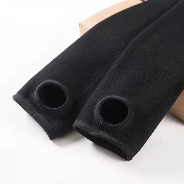 Warm Fleece Lined Super Thick Warm Leggings Women Winter Spandex Ribbed Slim Pattern Leggins Winter High Waist Basic Pants
