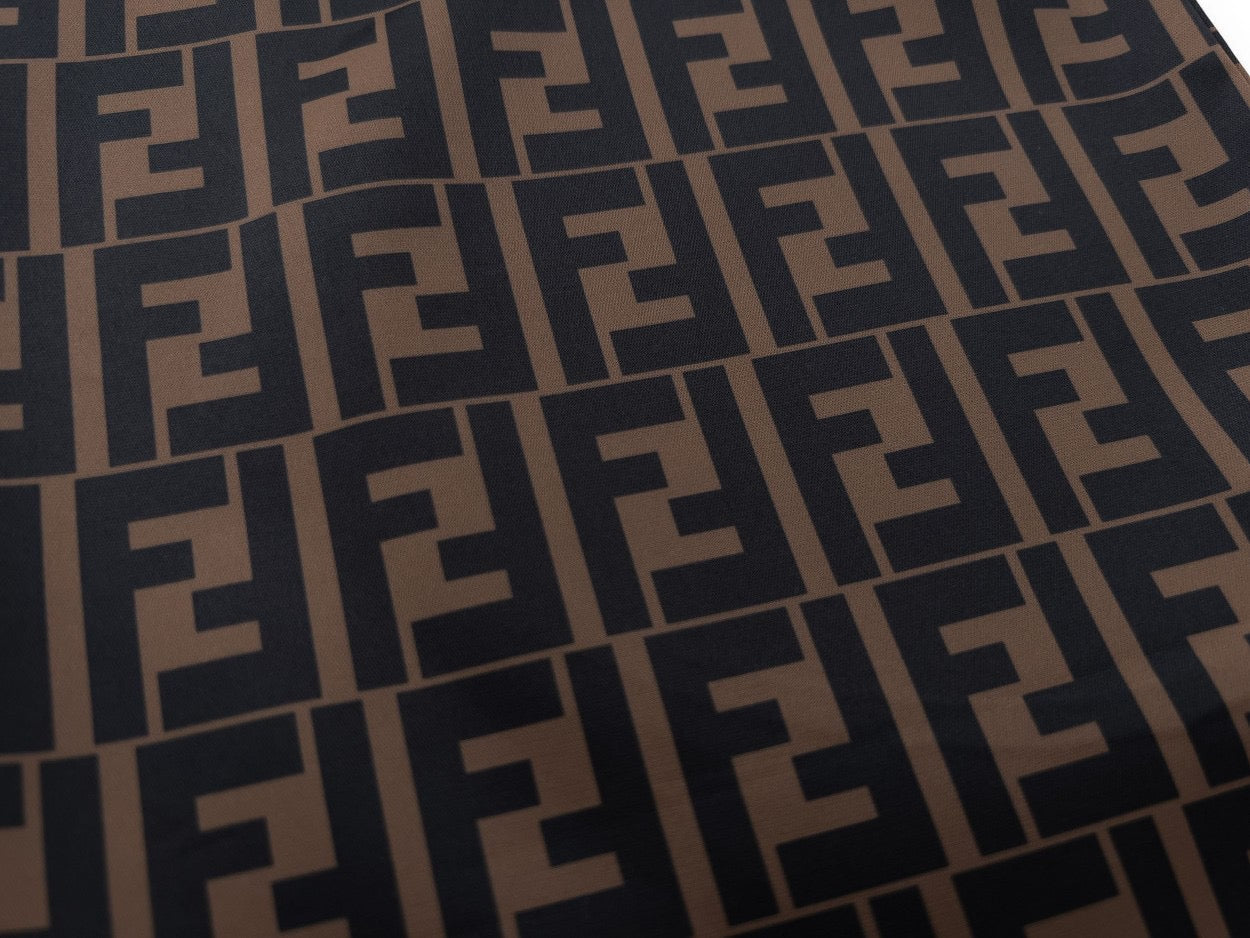 Fend Swim Short in Brown Nylon
