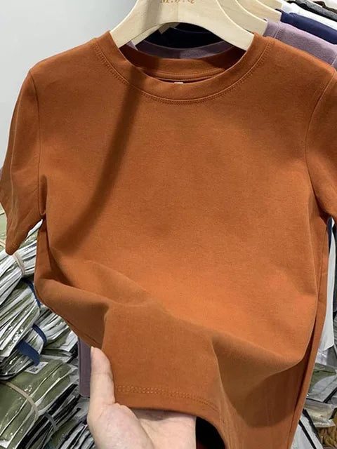 Camiseta de mujer, camiseta para niña, ropa para mujer, tops, camiseta de algodón, camiseta femenina de manga corta, camiseta de primavera, top sexy Y2k blanco