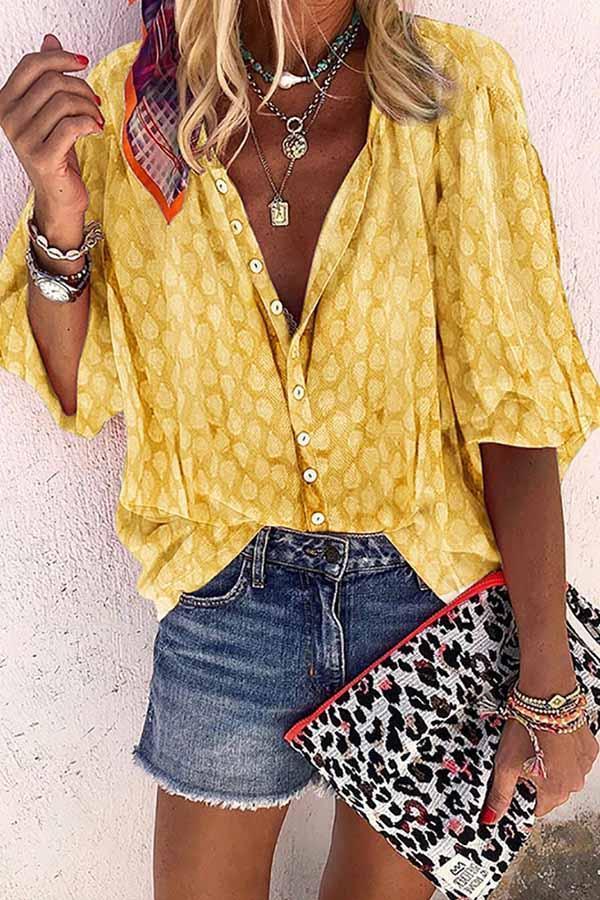 Solid Color Button Loose Shirt(3 Colors)