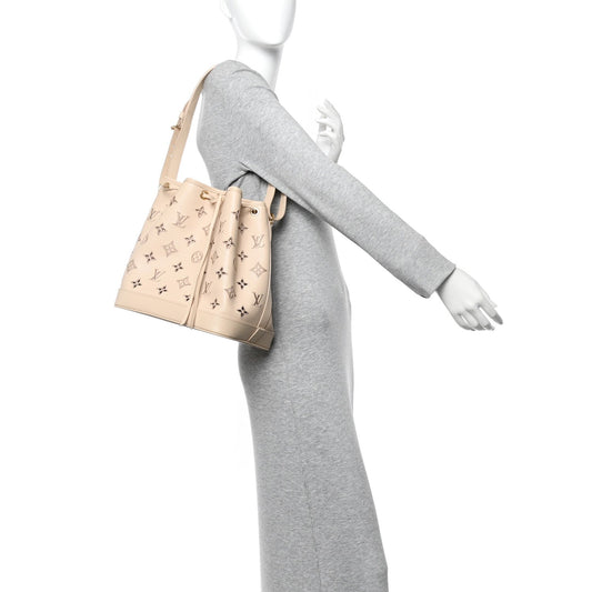 Calfskin Monogram Cutout Petit Noe Neutral