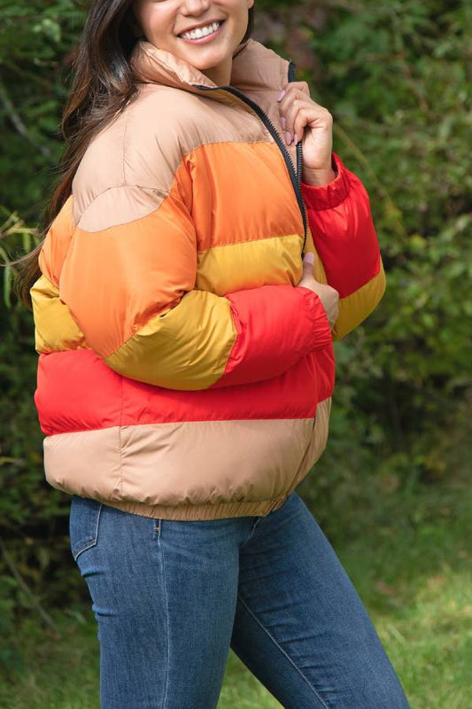 Chaqueta acolchada con bloques de color Morning Sun