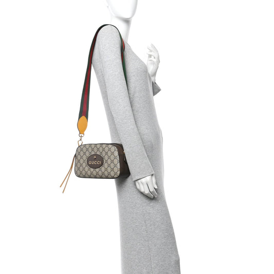 GG Supreme Monogram Web Neo Vintage Shoulder Bag Beige New Acero Crop