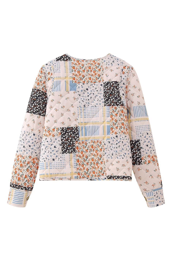 Chaqueta de algodón estampada con bolsillos grandes