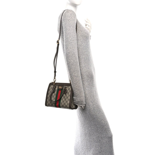 GG Supreme Monogram Small Ophidia Tote Bag Brown