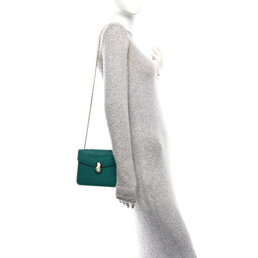 Calfskin Small Serpenti Forever Snake Strap Crossbody Bag Emerald Green