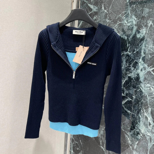 MIUMIU TWO-PIECE KNIT TOP STYLE 827
