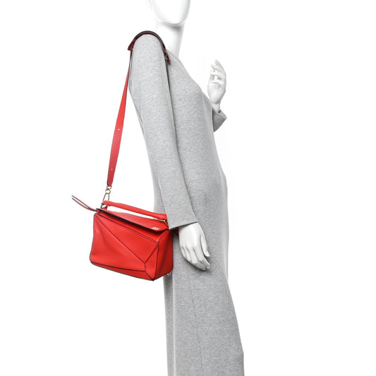 Calfskin Small Puzzle Bag Scarlet