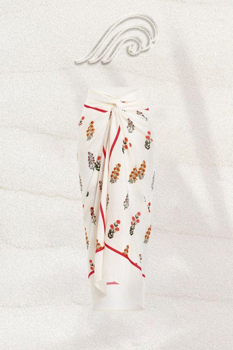 Conjunto de baño de dos piezas con estampado floral recortado Agatha