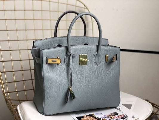 H BIRKIN 35 TOGO GOLD HARDWARE GREY 35CM