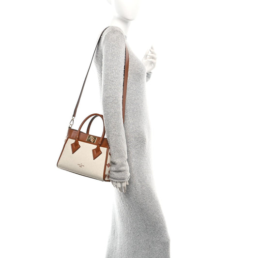 Canvas Calfskin Monogram On My Side PM Caramel Tan
