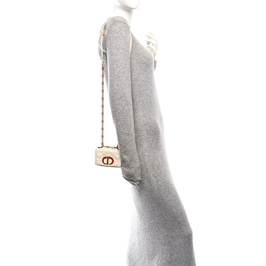 Calfskin Heart Cannage Dioramour Micro Bag Latte
