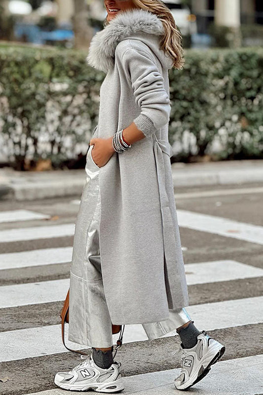 chaqueta holgada con capucha y cordones