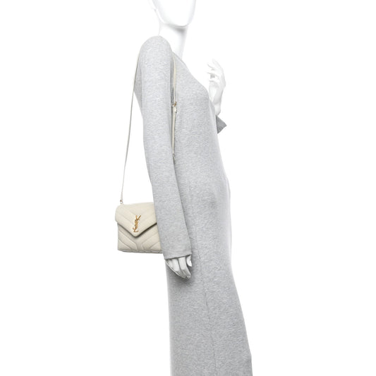 Calfskin Y Quilted Monogram Toy Loulou Crossbody Bag Crema Soft