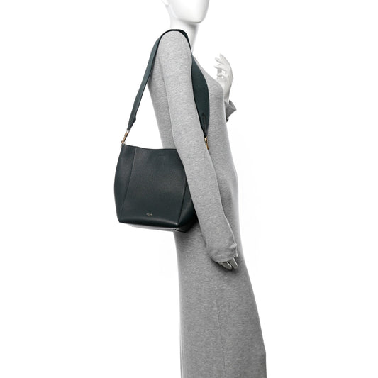 Soft Grained Calfskin Small Sangle Bucket Bag Amazone