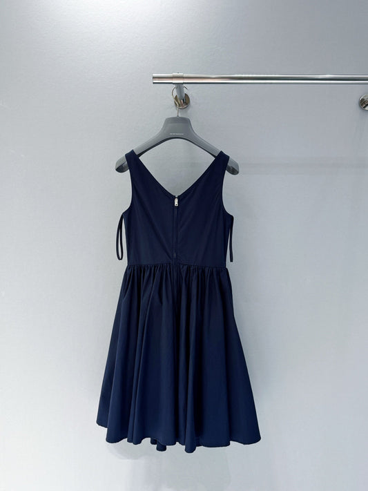 Prada 25 Suspender Dress Navy Blue Cotton