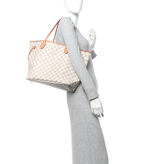 Damier Azur Neo Neverfull MM Rose Ballerine