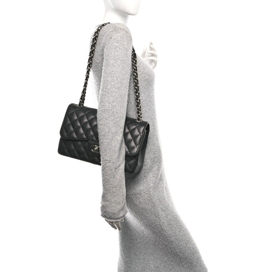Caviar Quilted Jumbo Double Flap Black
