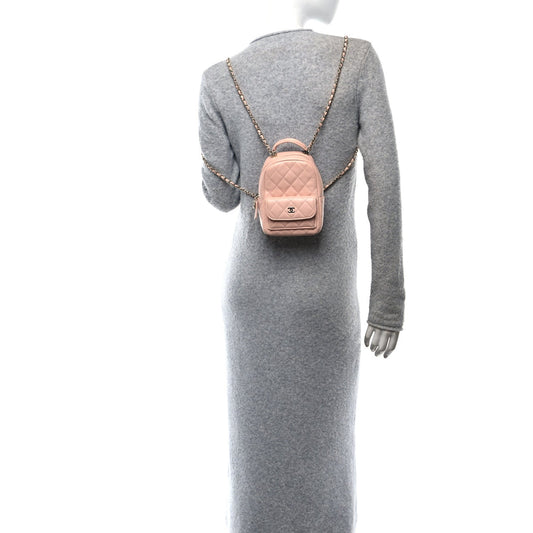 Caviar Quilted CC Mini Classic Backpack Light Pink