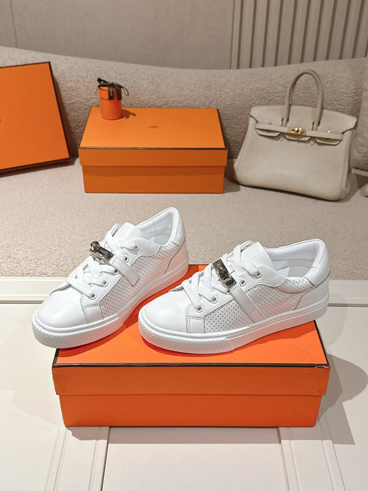 HM Day Sneakers White Perforated Calfskin 577515