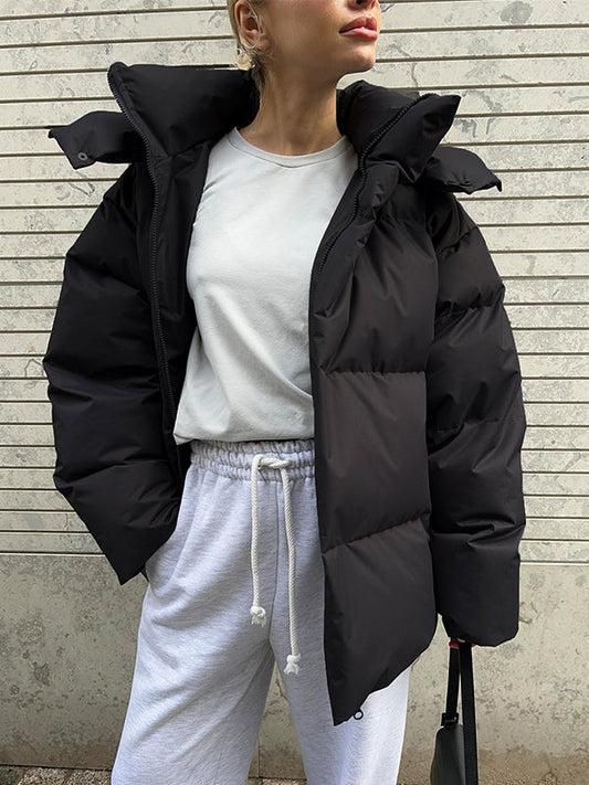 Vintage Multicolor Hooded Puffer Jacket